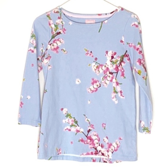 Joules Harbour blue floral print tee size 4 - Picture 1 of 7